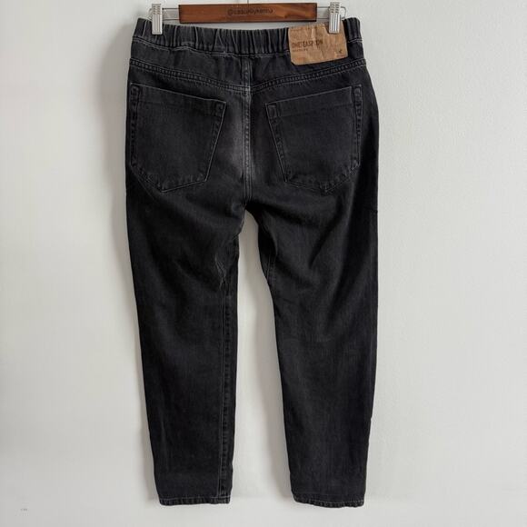 One Teaspoon | Women’s Shabbies Drawstring Boyfriend Worn Black Jeans Denim Pant - Picture 5 of 11